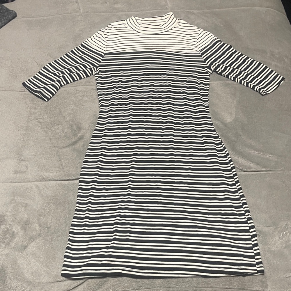 Striped Black and White Dress
